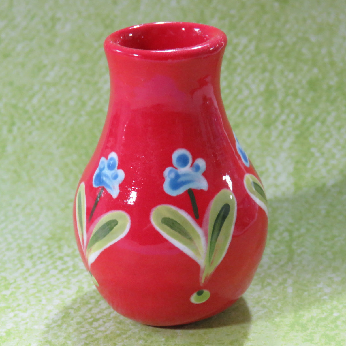 Red Mini Vase with Iris