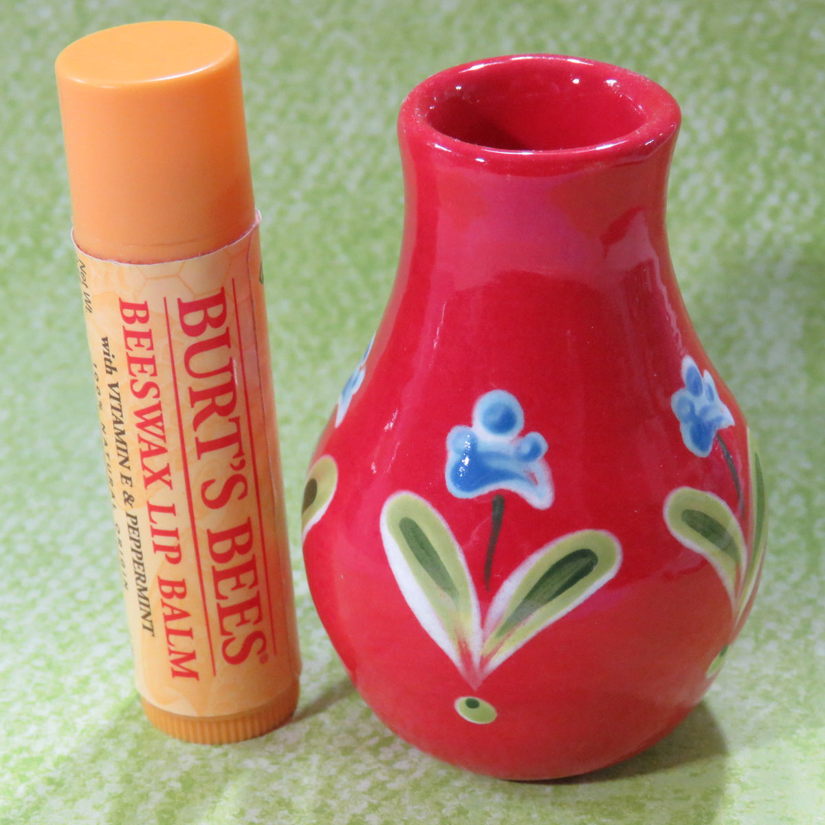 Red Mini Vase with Iris