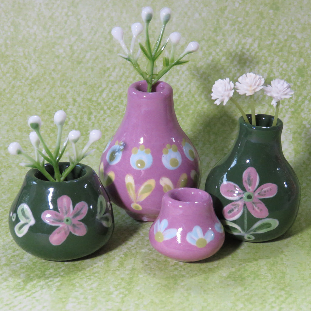 Purple Folk Flower Mini Vase