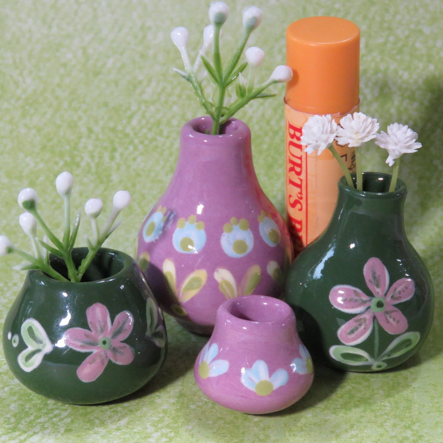 Purple Folk Flower Mini Vase