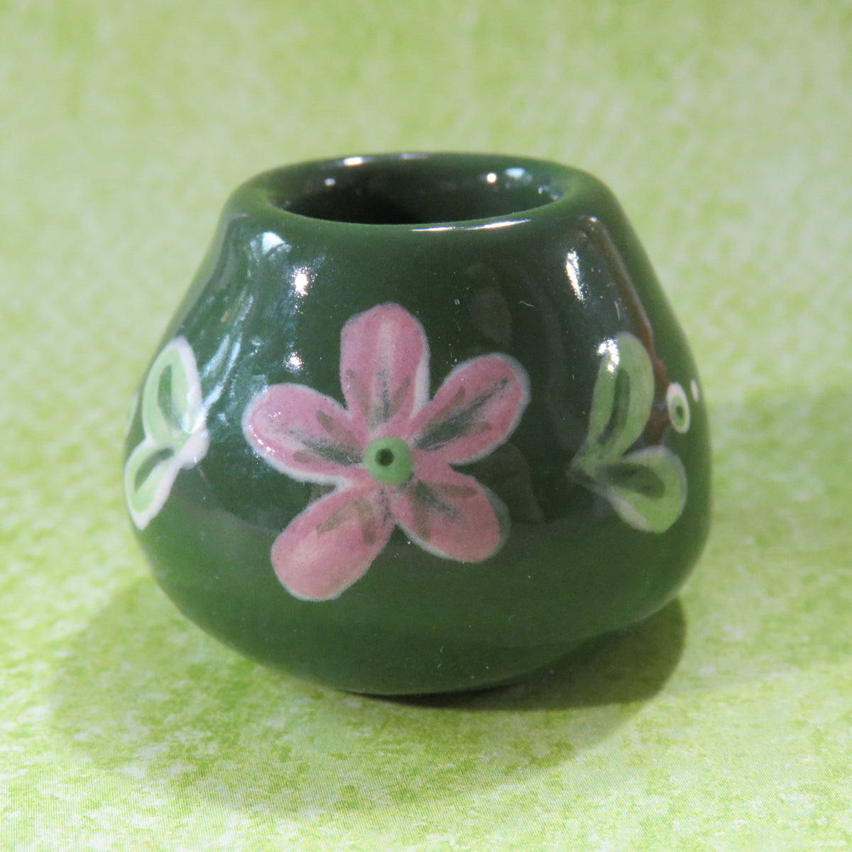 Green Squat Blossom Mini Vase