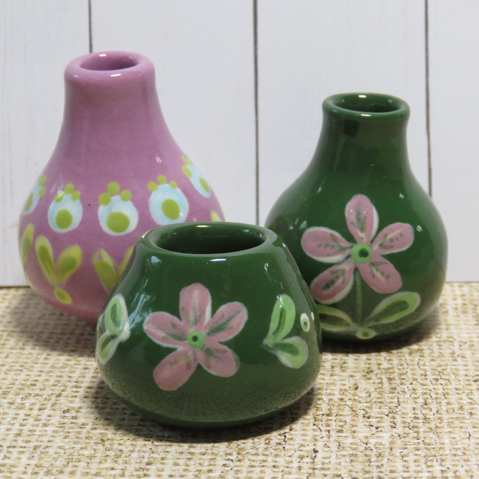 Purple Folk Flower Mini Vase