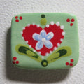 Green Folk Heart Magnet