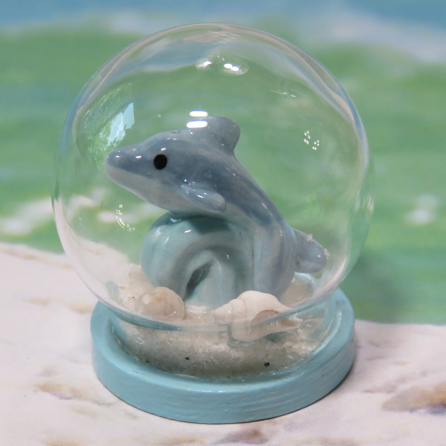 Dolphin Wave Glitter Globe