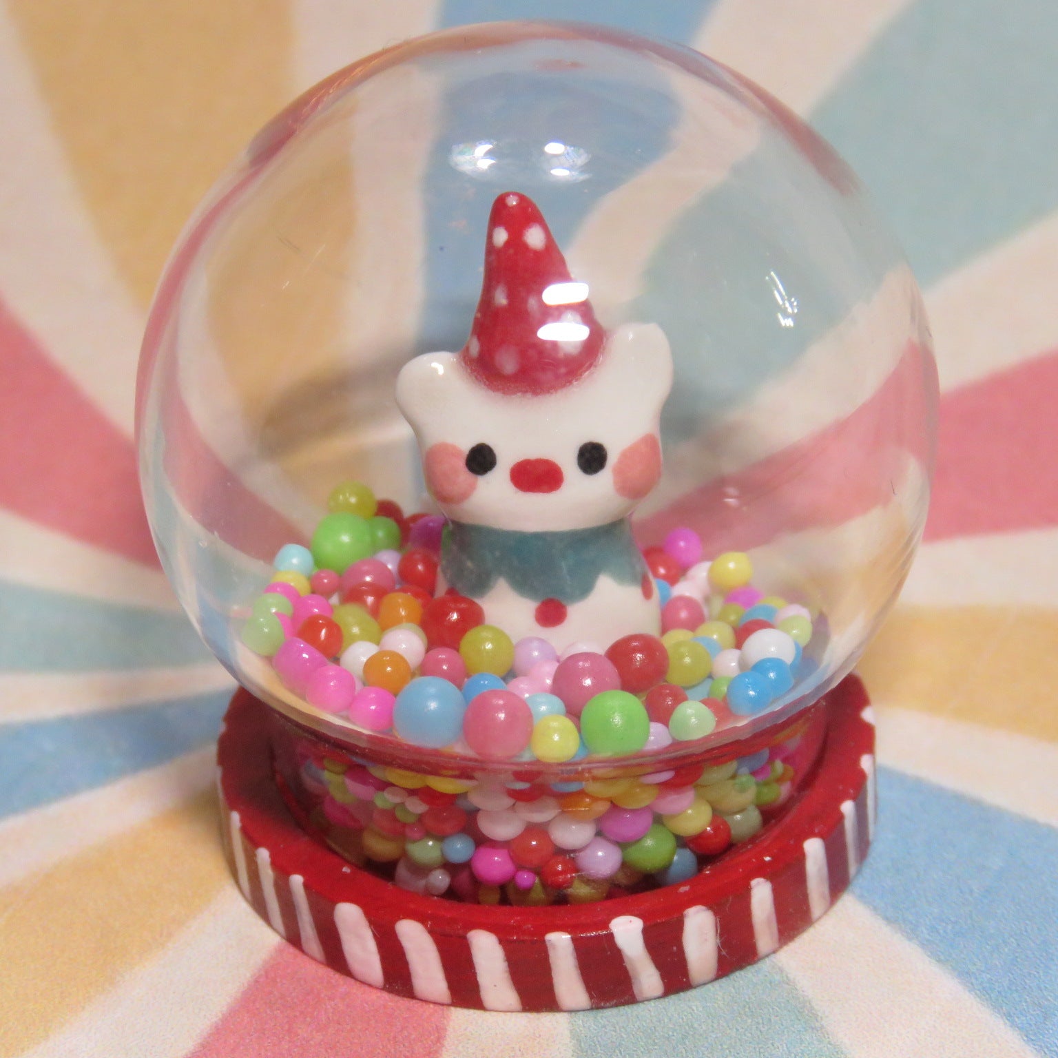 Candy Clown Glitter Globe